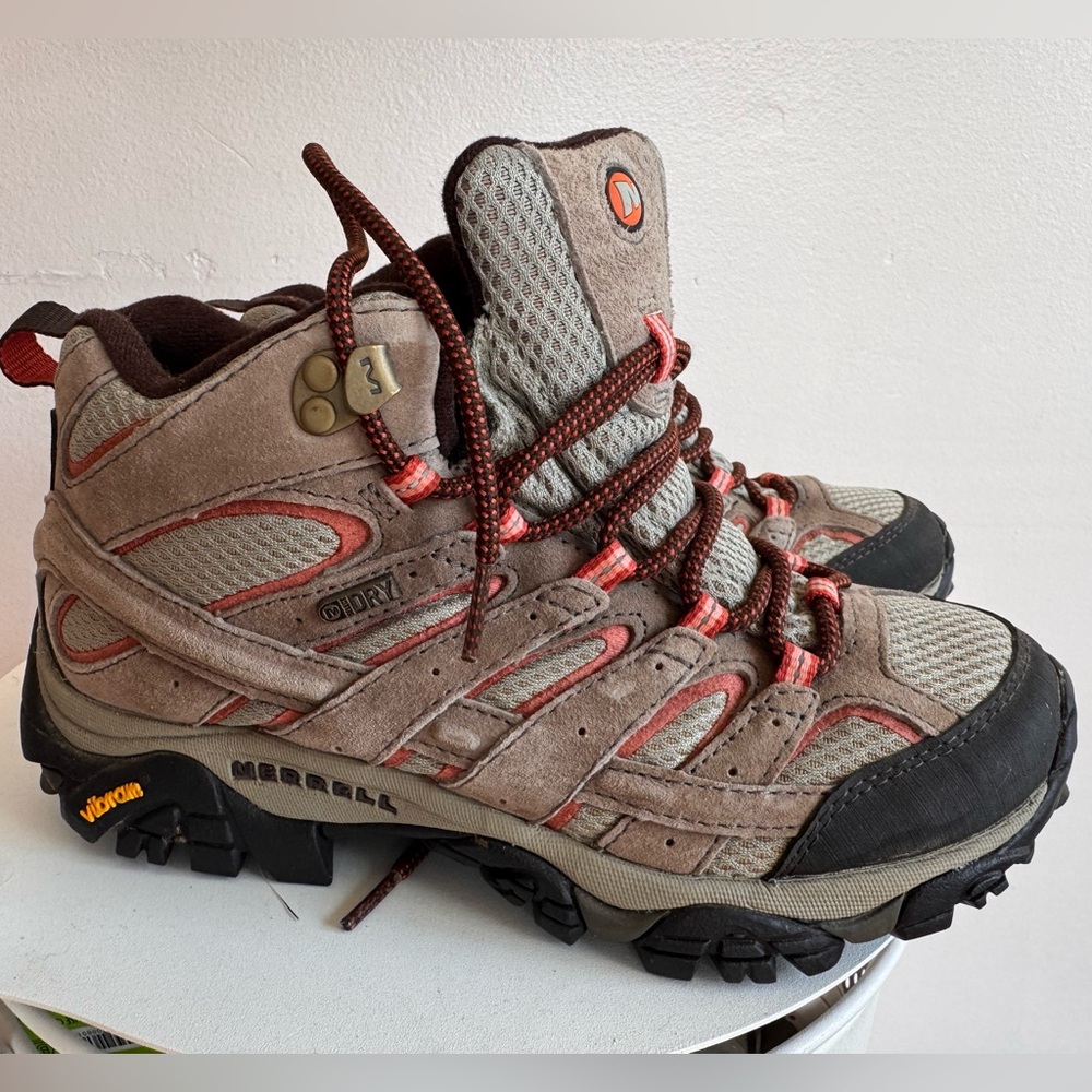 Merrell Moab 2 Mid Waterproof Suede Hiking Boots in Bungee Cord Size 7 - Picture 2 of 10